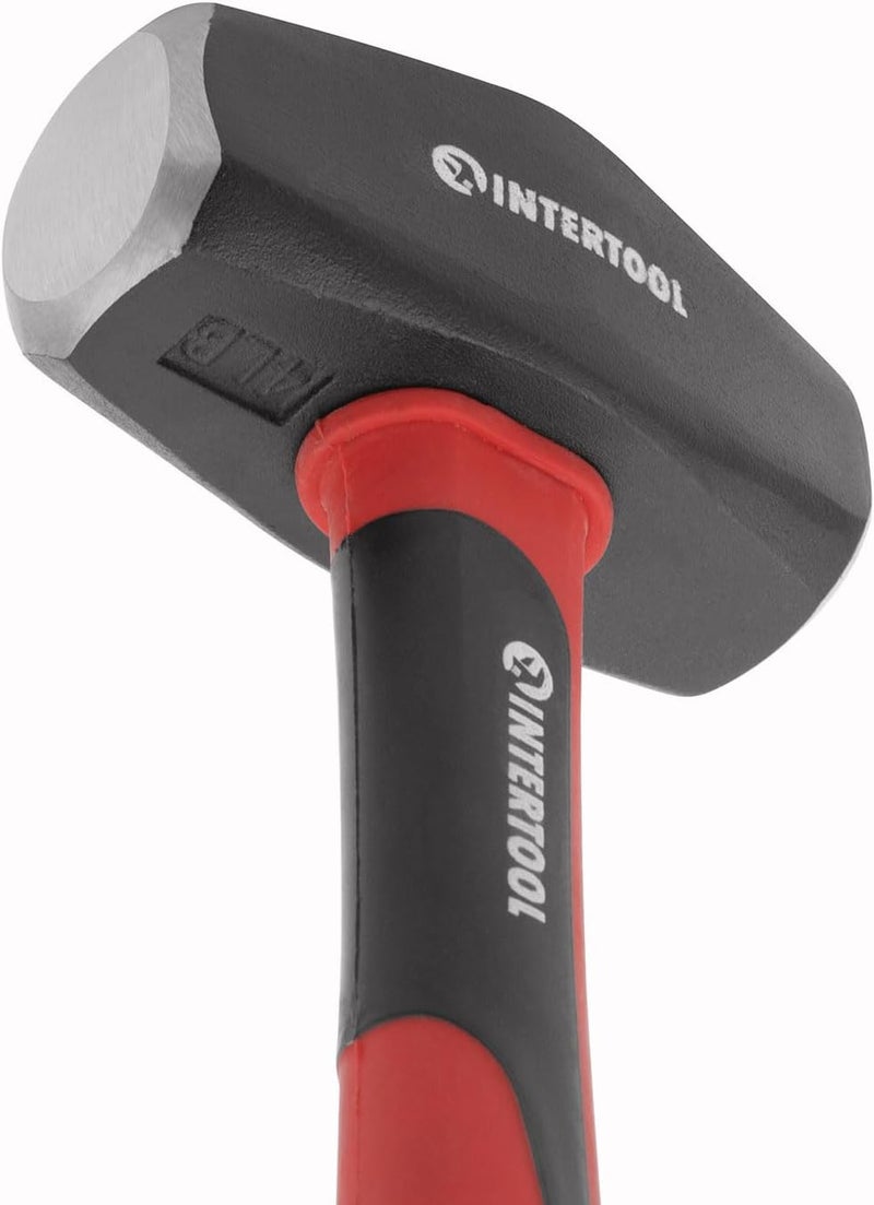 INTERTOOL 4 lbs Small Sledge Hammer | Drilling/Crack Mini Sledgehammer with Heavy-Duty Steel & Shock Absorbing Non-Slip Fiberglass Handle | HT08-0247 - Image 2